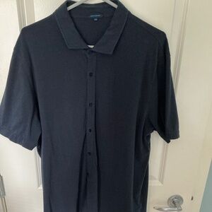 Patrick Assaraf Pima Cotton Front Button Down Shirt